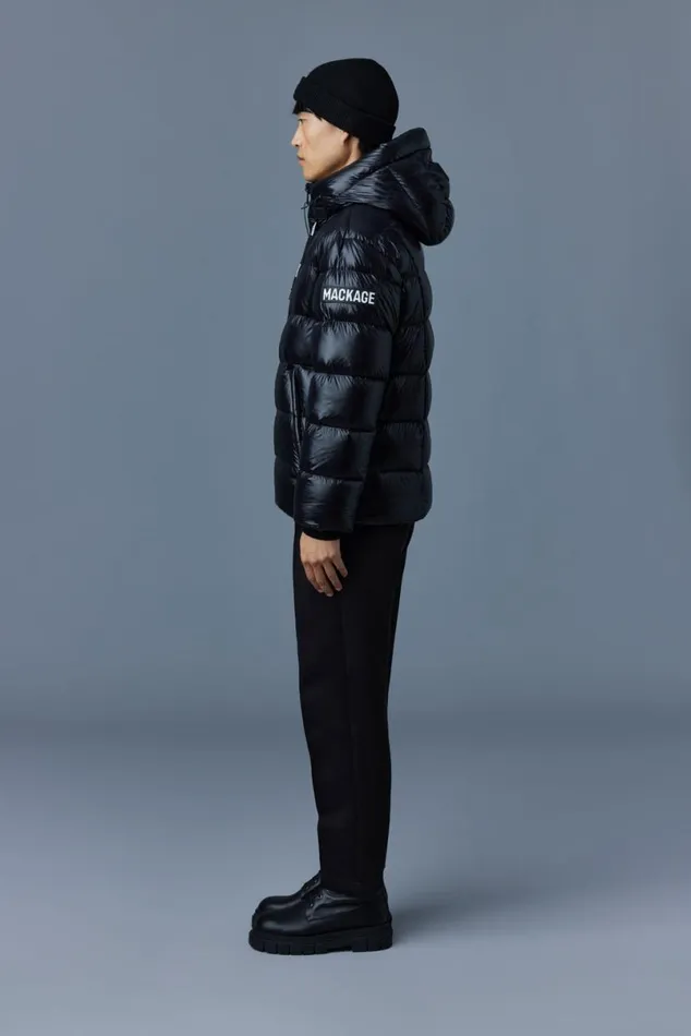 Light Down Jackets Men Mackage VICTOR Lustrous Light Down Jacket With Hood For Men Black Light Down Jackets Men Mackage VICTOR Lustrous Light Down Jacket With Hood For Men Black