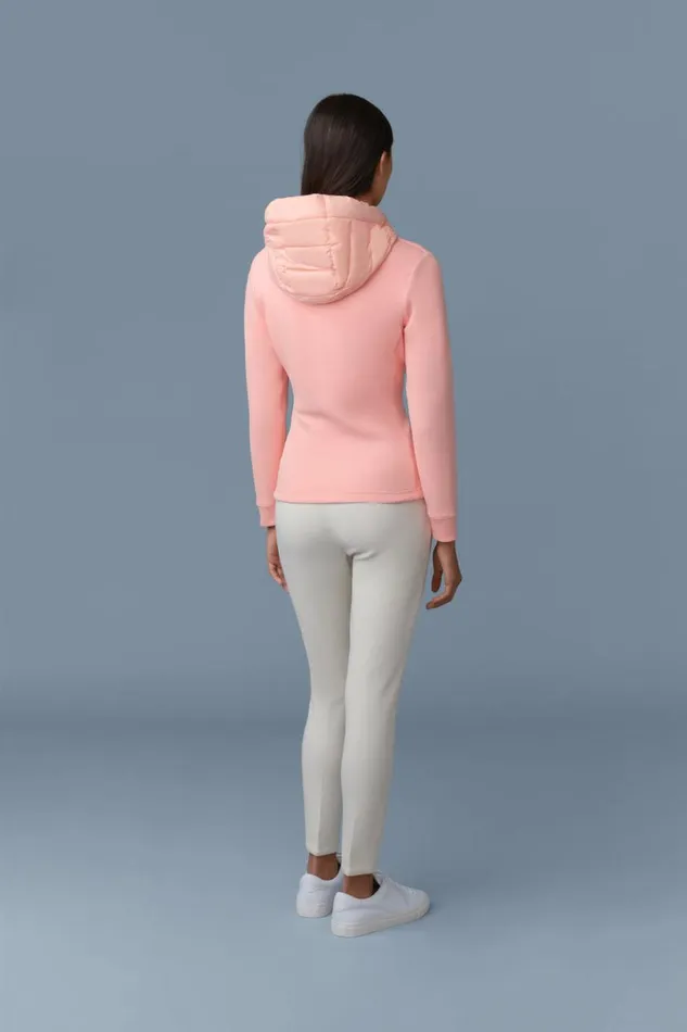 Light Down Jackets Women Mackage DELLAR Hybrid Jacket With Hood Cream Light Down Jackets Women Mackage DELLAR Hybrid Jacket With Hood Cream