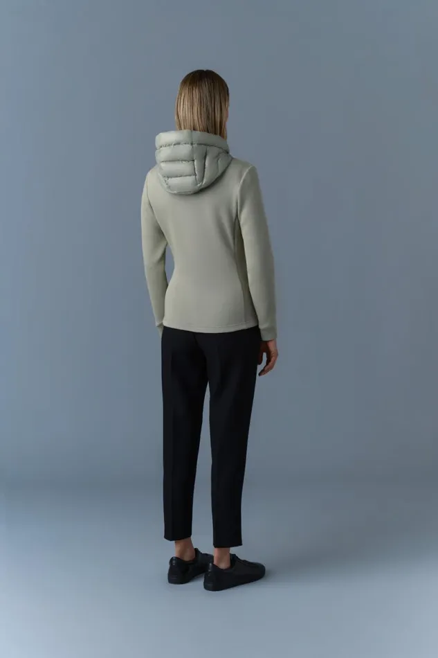 Light Down Jackets Women Mackage DELLAR Hybrid Jacket With Hood Cream Light Down Jackets Women Mackage DELLAR Hybrid Jacket With Hood Cream