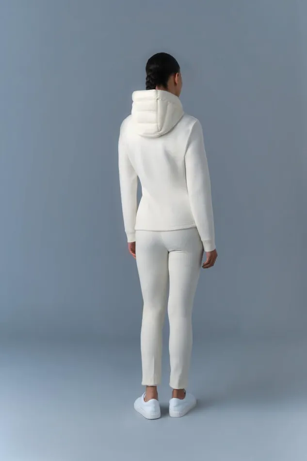 Light Down Jackets Women Mackage DELLAR Hybrid Jacket With Hood Cream Light Down Jackets Women Mackage DELLAR Hybrid Jacket With Hood Cream