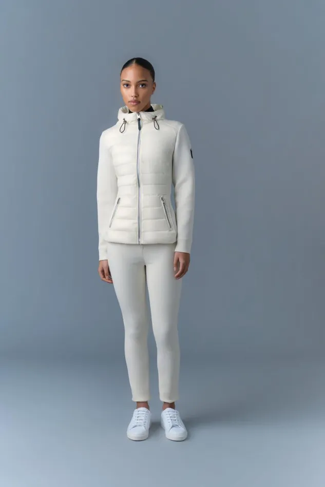 Light Down Jackets Women Mackage DELLAR Hybrid Jacket With Hood Cream Light Down Jackets Women Mackage DELLAR Hybrid Jacket With Hood Cream
