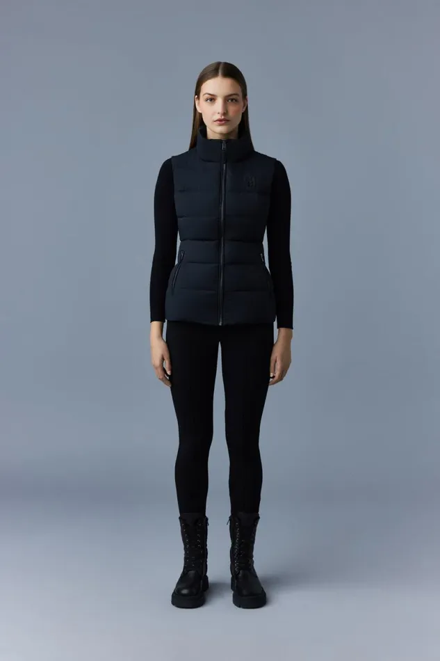 Light Down Jackets Women Mackage GISELA Stretch Light Down Vest With Stand Collar Black Light Down Jackets Women Mackage GISELA Stretch Light Down Vest With Stand Collar Black