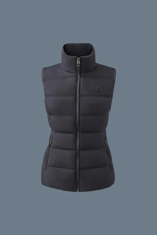 Light Down Jackets Women Mackage GISELA Stretch Light Down Vest With Stand Collar Black Light Down Jackets Women Mackage GISELA Stretch Light Down Vest With Stand Collar Black