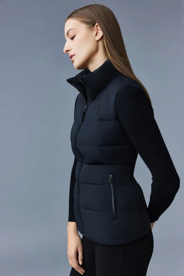 Light Down Jackets Women Mackage GISELA Stretch Light Down Vest With Stand Collar Black Light Down Jackets Women Mackage GISELA Stretch Light Down Vest With Stand Collar Black