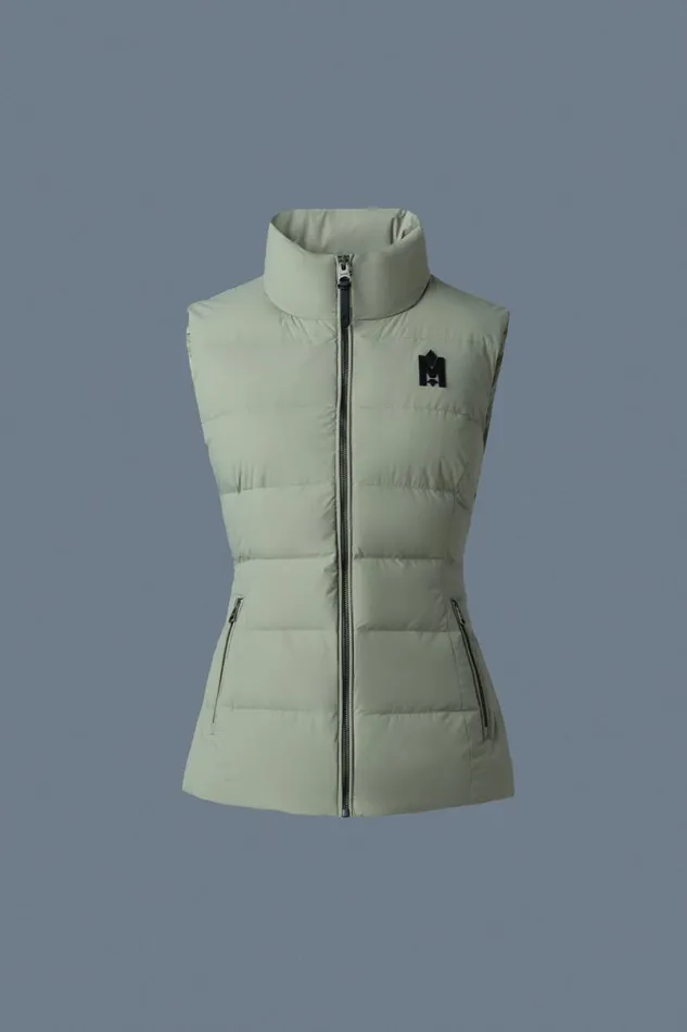 Light Down Jackets Women Mackage GISELA Stretch Light Down Vest With Stand Collar Black Light Down Jackets Women Mackage GISELA Stretch Light Down Vest With Stand Collar Black