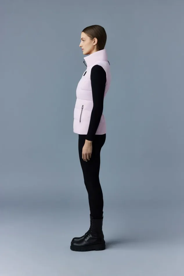 Light Down Jackets Women Mackage GISELA Stretch Light Down Vest With Stand Collar Black Light Down Jackets Women Mackage GISELA Stretch Light Down Vest With Stand Collar Black