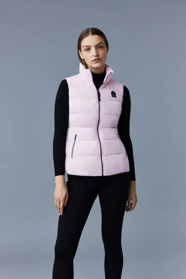 Light Down Jackets Women Mackage GISELA Stretch Light Down Vest With Stand Collar Black Light Down Jackets Women Mackage GISELA Stretch Light Down Vest With Stand Collar Black