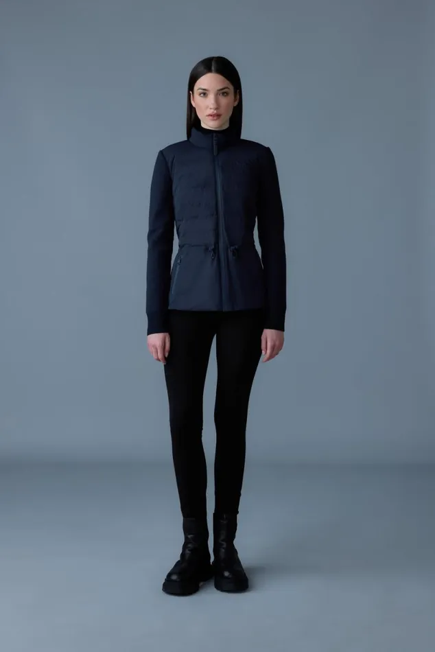 Light Down Jackets Women Mackage LAIKA Hybrid Down Jacket With Peplum Black
