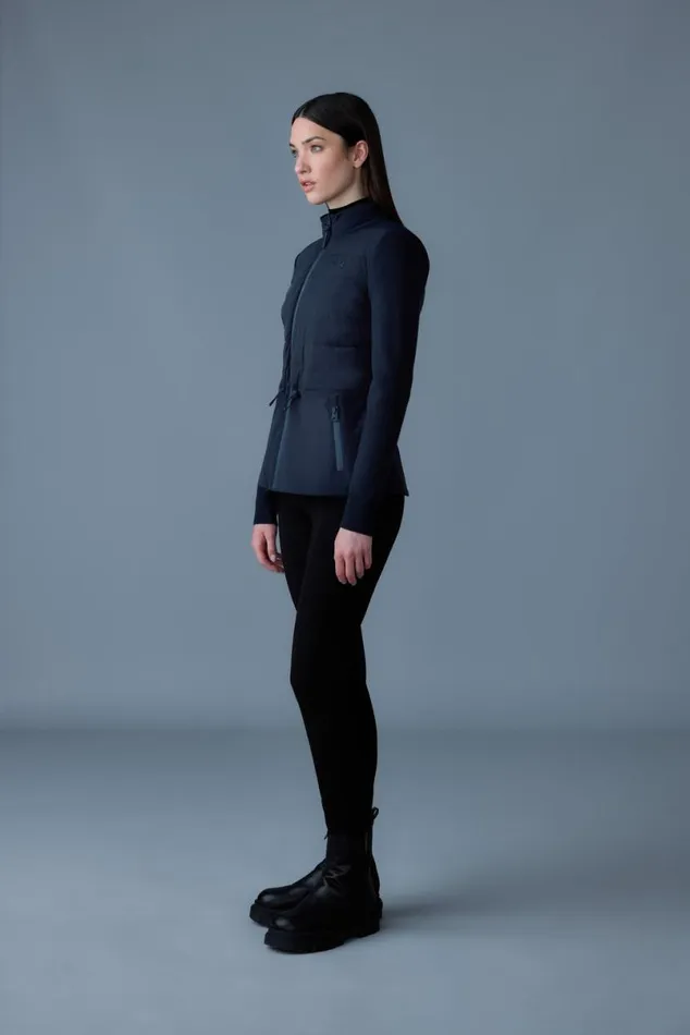Light Down Jackets Women Mackage LAIKA Hybrid Down Jacket With Peplum Black