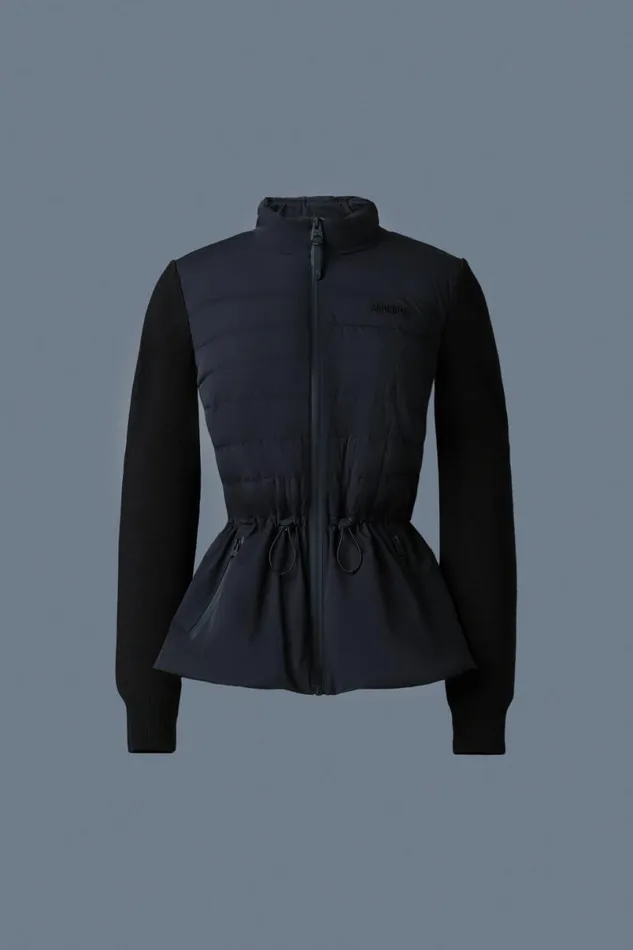 Light Down Jackets Women Mackage LAIKA Hybrid Down Jacket With Peplum Cream