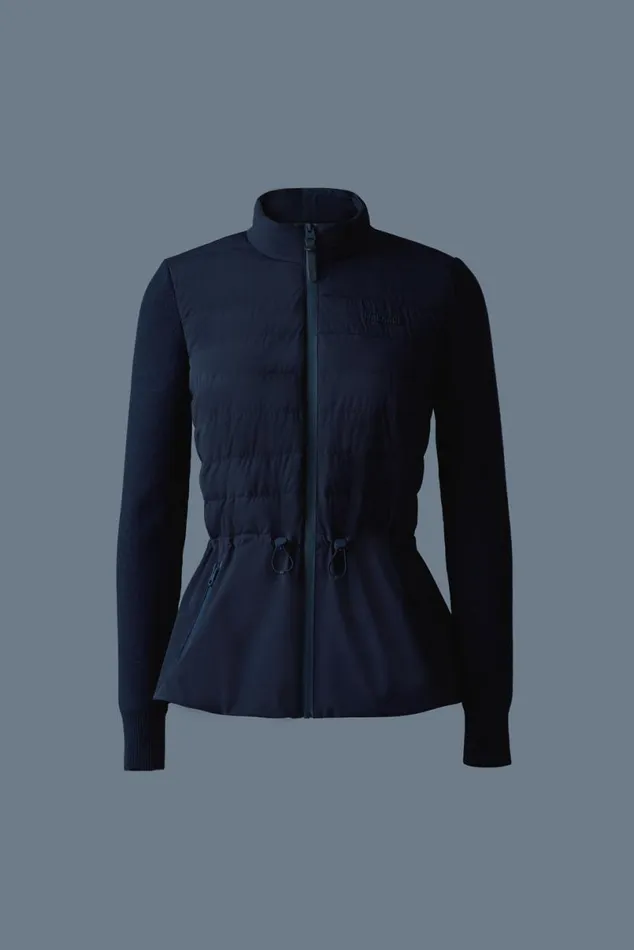 Light Down Jackets Women Mackage LAIKA Hybrid Down Jacket With Peplum Cream