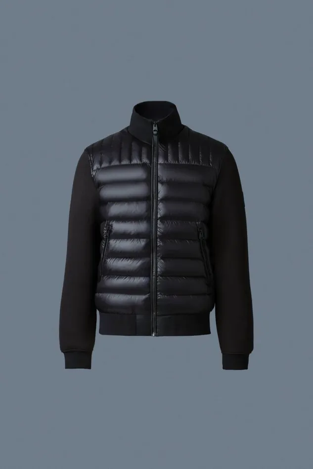 Light Jackets Men Mackage COLLINR Nano Down Mixed Media Bomber Jacket Black