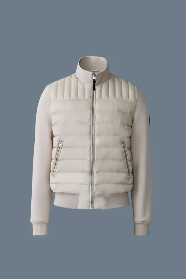 Light Jackets Men Mackage COLLINR Nano Down Mixed Media Bomber Jacket Black