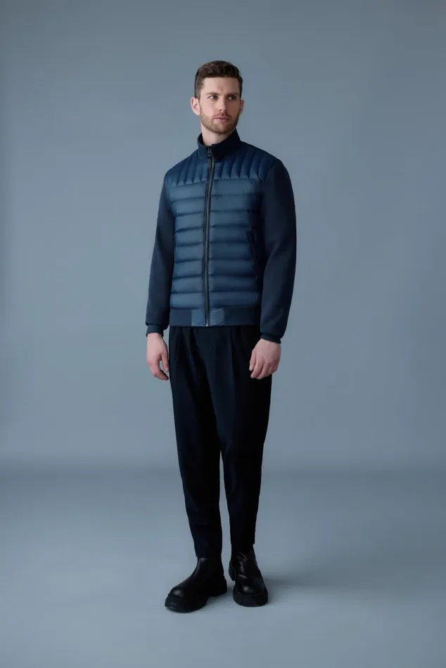 Light Jackets Men Mackage COLLINR Nano Down Mixed Media Bomber Jacket Black