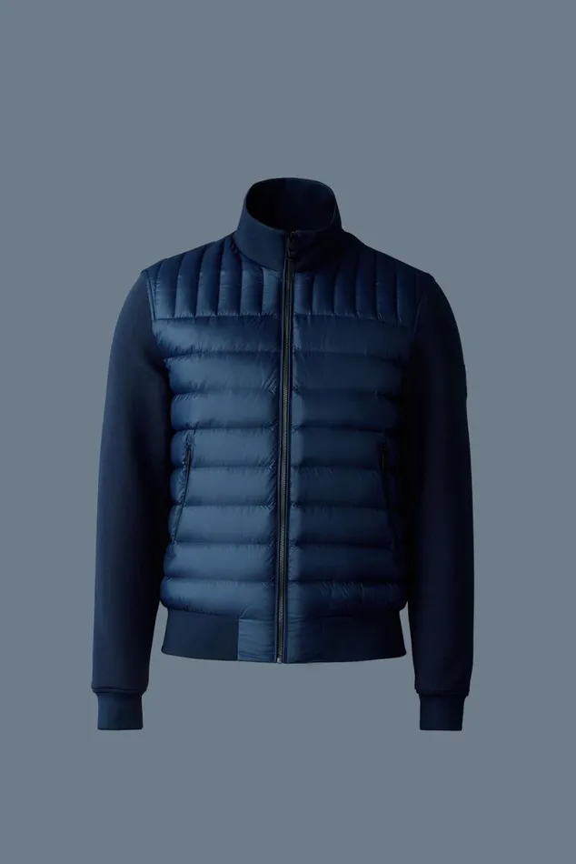 Light Jackets Men Mackage COLLINR Nano Down Mixed Media Bomber Jacket Black