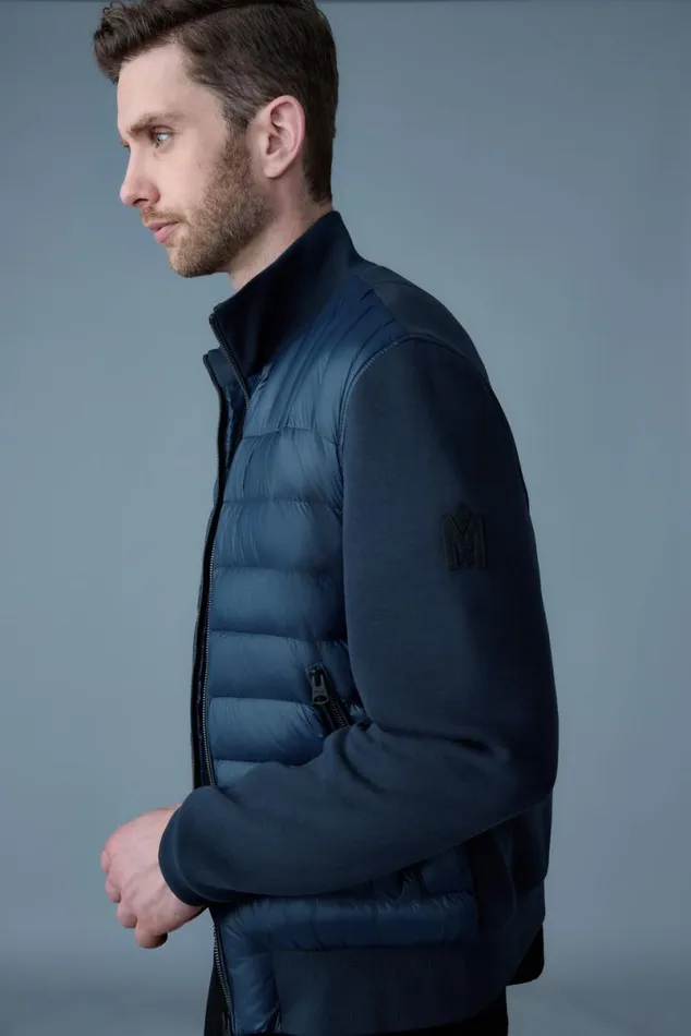 Light Jackets Men Mackage COLLINR Nano Down Mixed Media Bomber Jacket Black