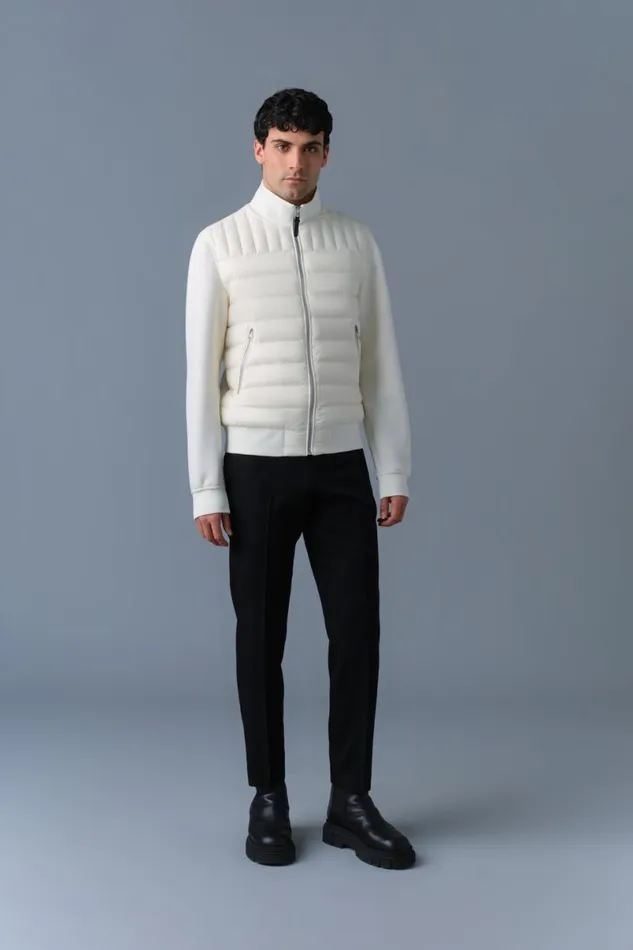 Light Jackets Men Mackage COLLINR Nano Down Mixed Media Bomber Jacket Black
