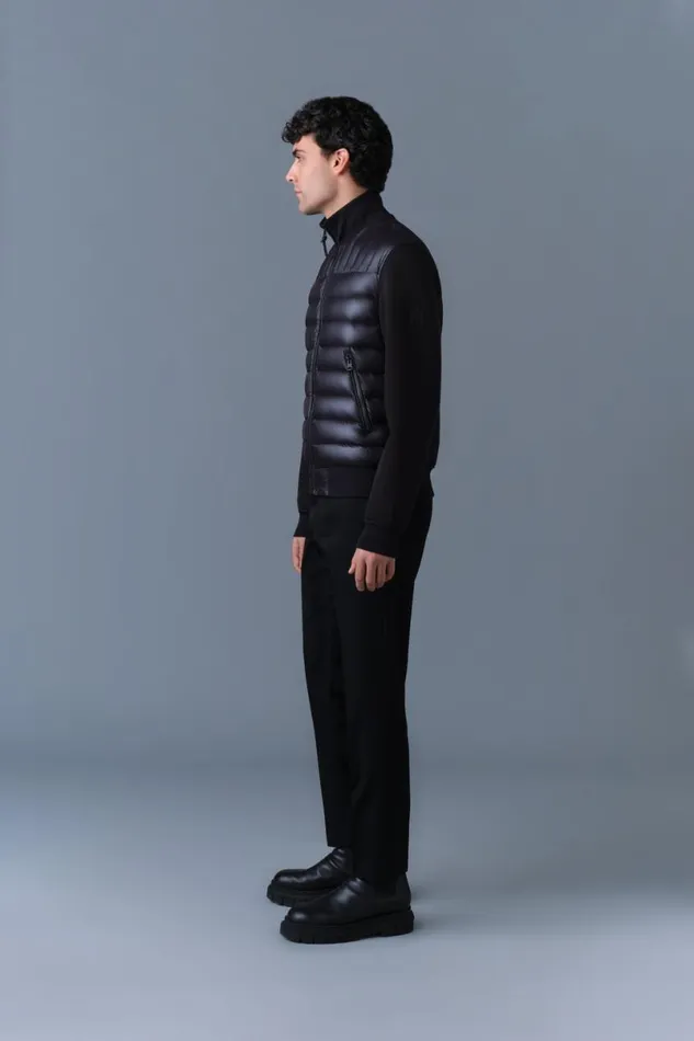 Light Jackets Men Mackage COLLINR Nano Down Mixed Media Bomber Jacket Black