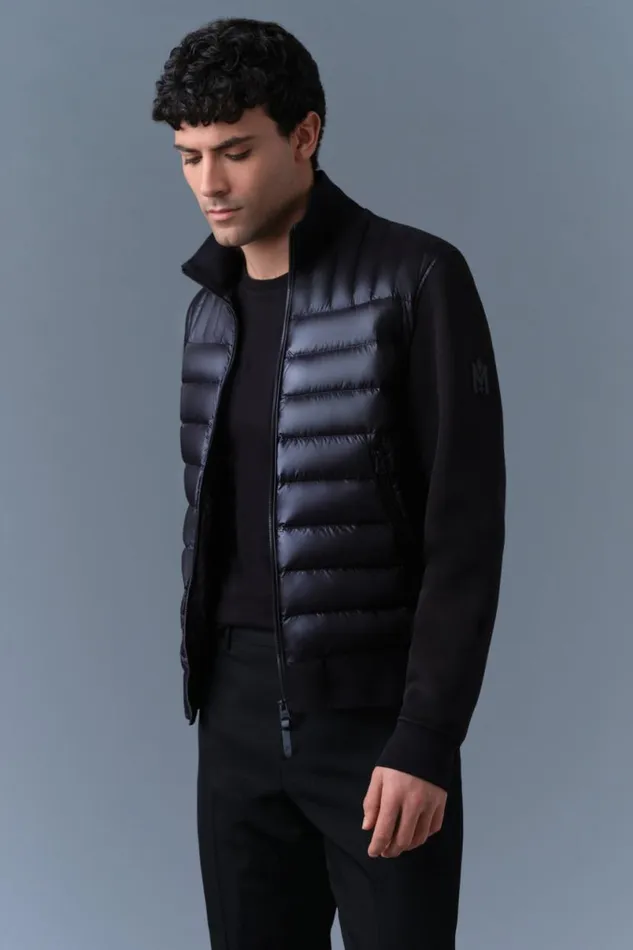 Light Jackets Men Mackage COLLINR Nano Down Mixed Media Bomber Jacket Black