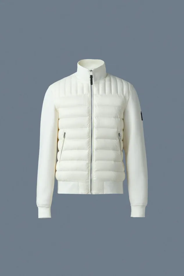 Light Jackets Men Mackage COLLINR Nano Down Mixed Media Bomber Jacket Black