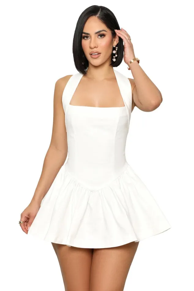 Lilly039s Kloset Dresses Women Baby Doll Skater Dress White