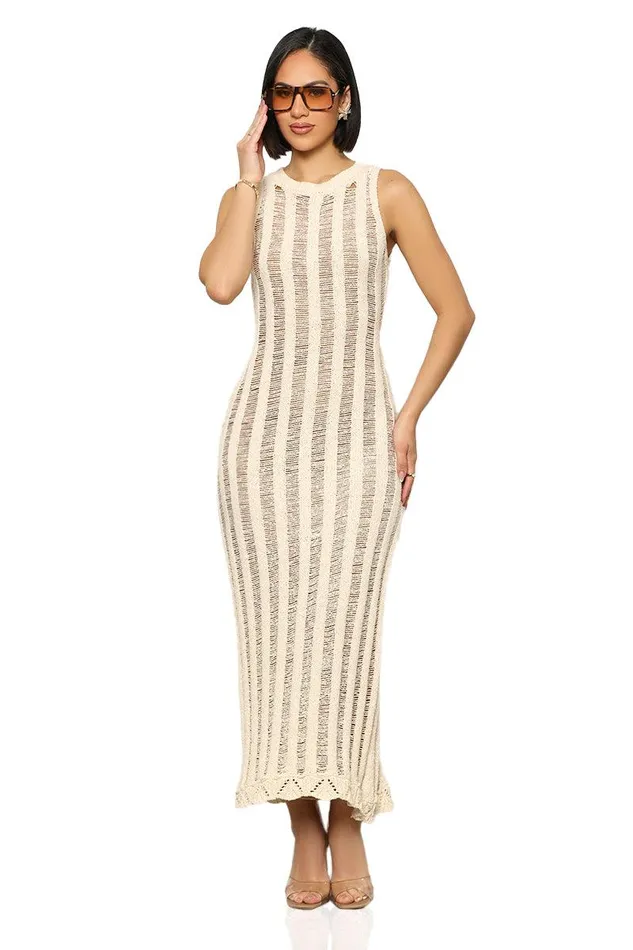 Lilly039s Kloset Dresses Women Beach Party Maxi Dress Cream Multi