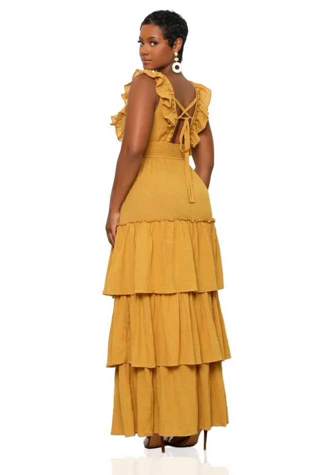 Lilly039s Kloset Dresses Women Golden Allure Maxi Dress