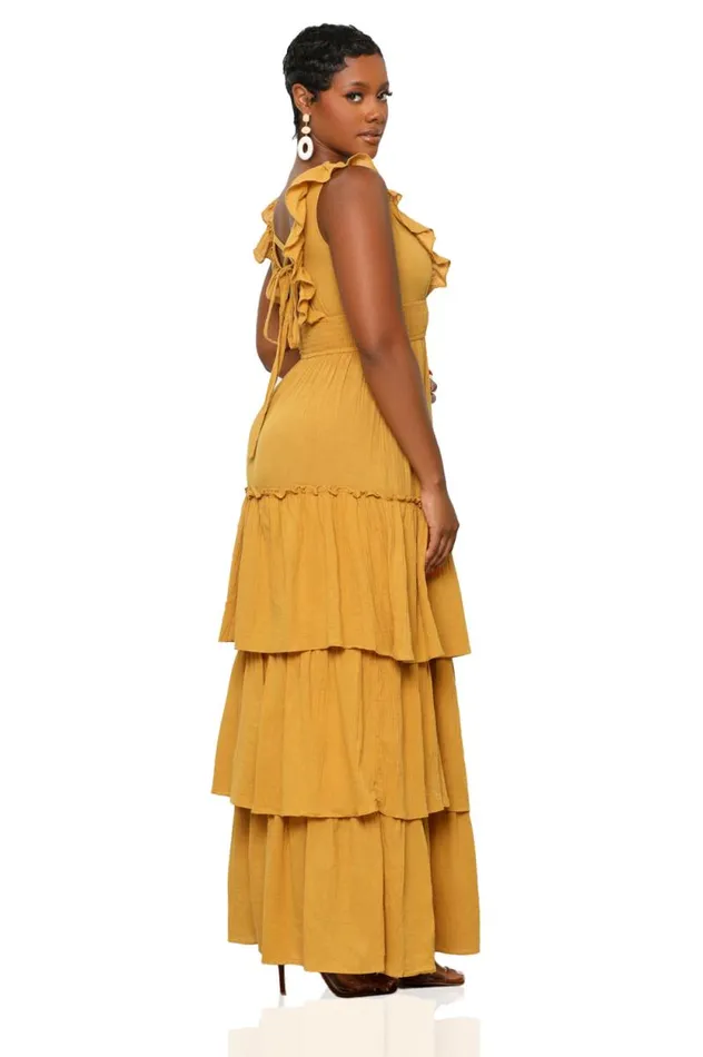 Lilly039s Kloset Dresses Women Golden Allure Maxi Dress