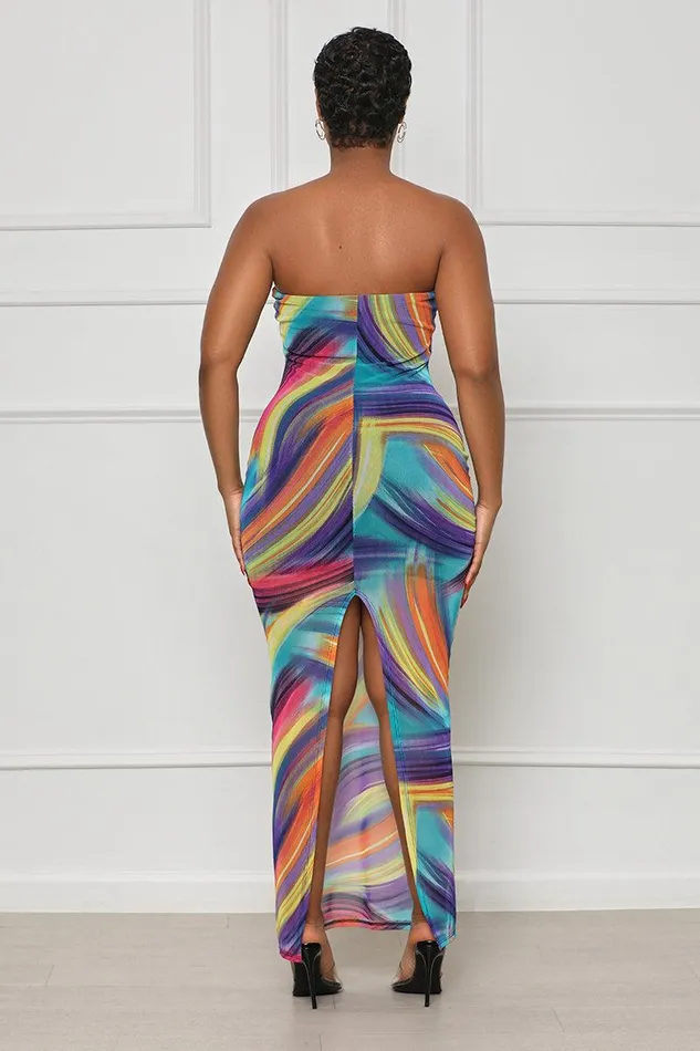 Lilly039s Kloset Dresses Women Living In Color Maxi Dress Purple Multi FINAL SALE