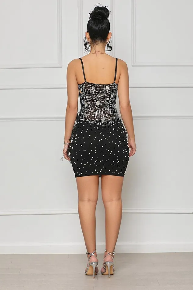 Lilly039s Kloset Dresses Women Magnetic Attraction Feather Mini Dress Black FINAL SALE