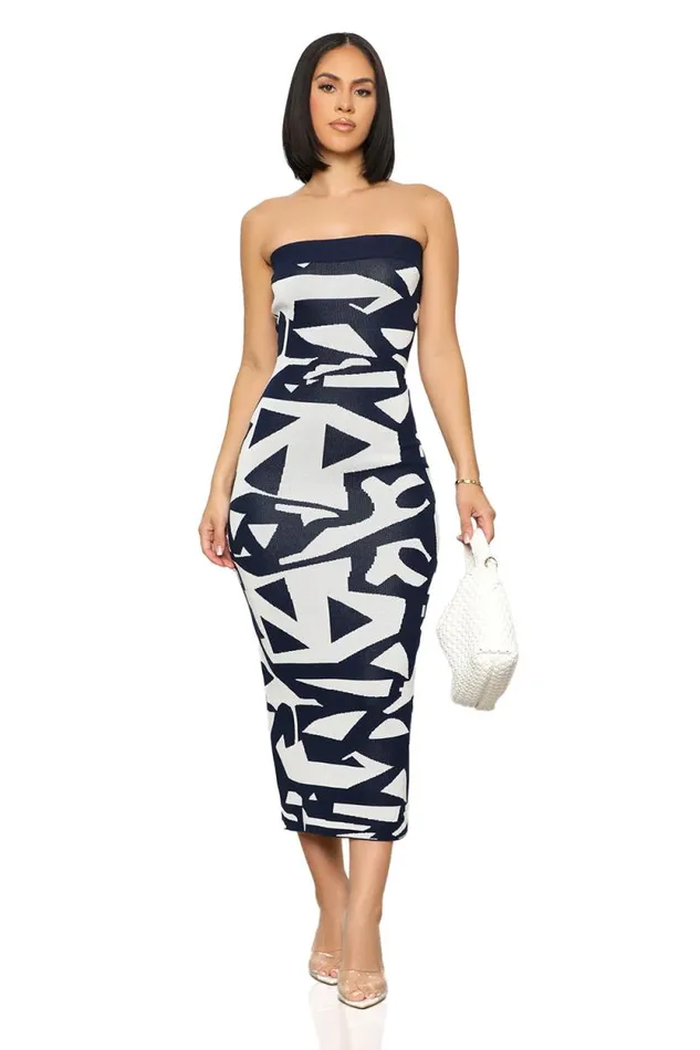 Lilly039s Kloset Dresses Women Origami Tube Dress Navy