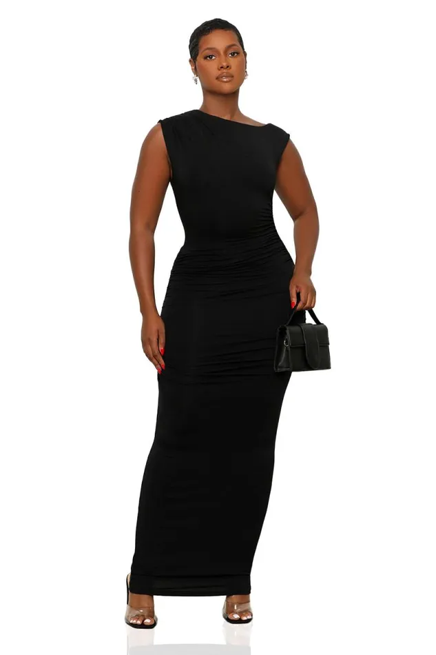 Lilly039s Kloset Dresses Women That Girl Ruched Maxi Dress Black