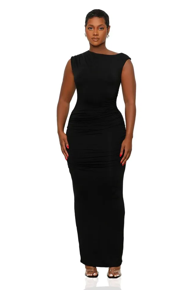 Lilly039s Kloset Dresses Women That Girl Ruched Maxi Dress Black