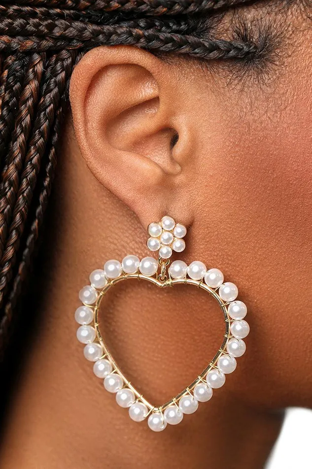 Lilly039s Kloset Jewelry Women Heart Of Pearls Earrings
