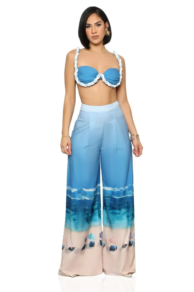 Lilly039s Kloset Sets Women SlayCation Pants Set Blue Multi