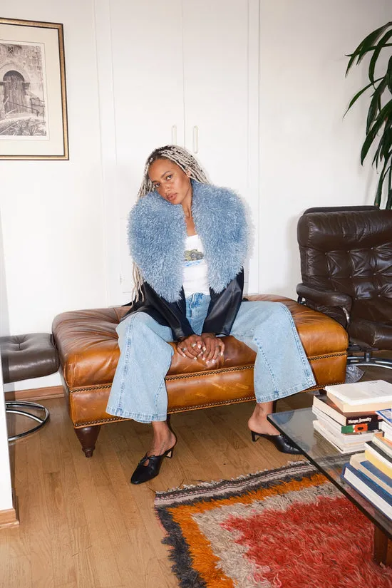 Lisa Says Gah Agatha Coat Black Blue Women Jackets Outerwear