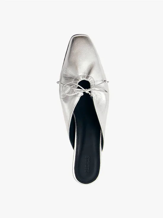 Lisa Says Gah Amar Mules Silver Women Shoes
