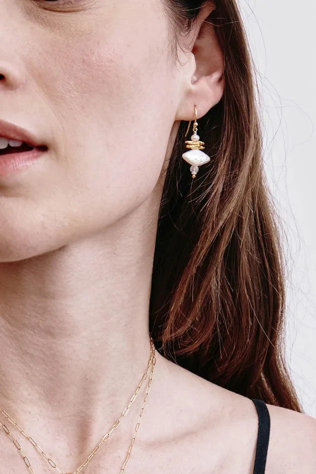Lisbeth Drop Earrings White Pearl Mix Women Chan Luu Earrings