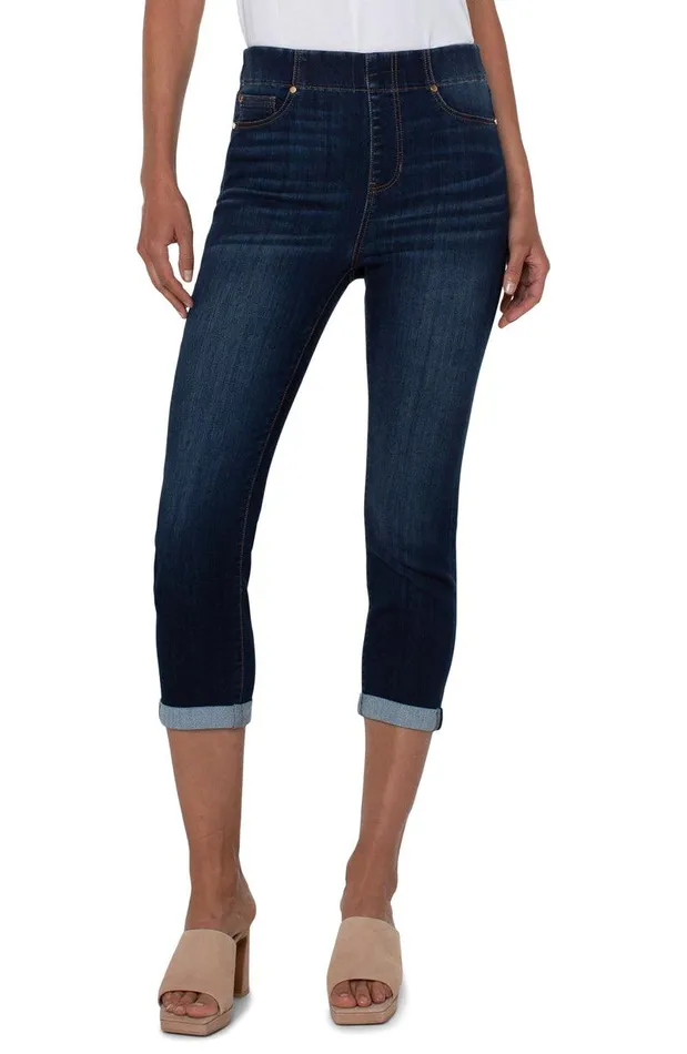 Liverpool Los Angeles CHLOE CROP ROLLED CUFF Catalina Women HIRISE