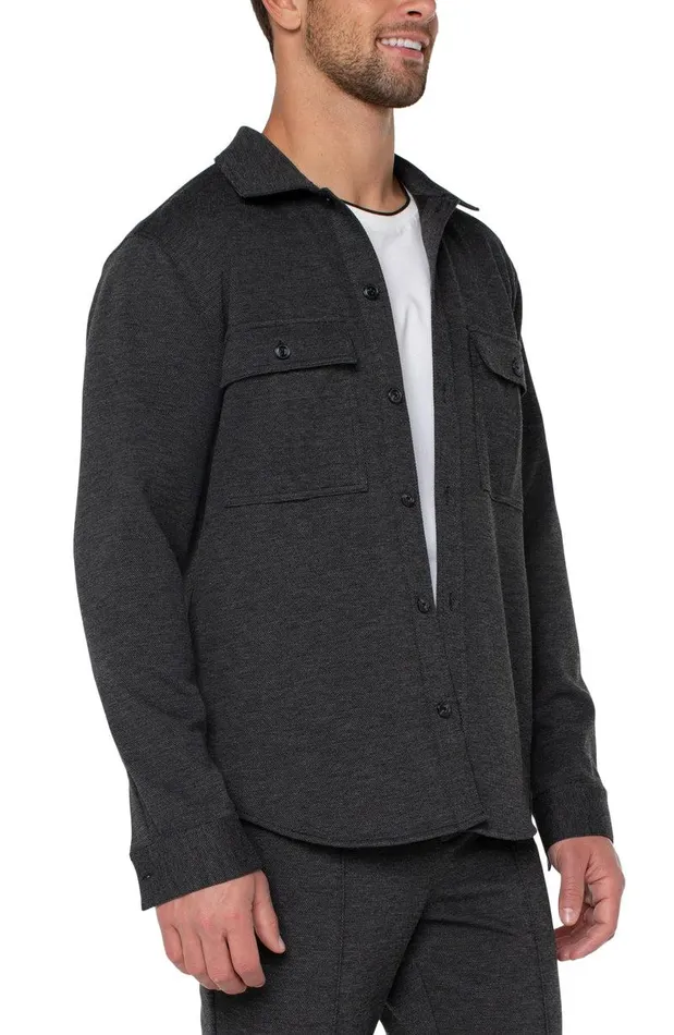 Liverpool Los Angeles EASY OVERSHIRT Heather Charcoal Men OVERSHIRTS