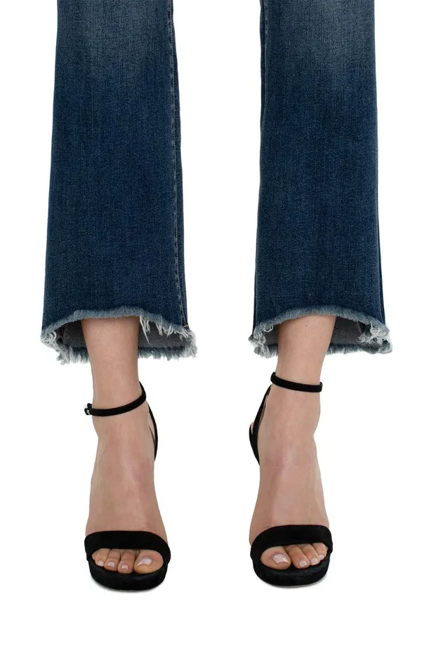 Liverpool Los Angeles HANNAH CROP FLARE WITH CURVED FRAY HEM Paseo Women CROPS