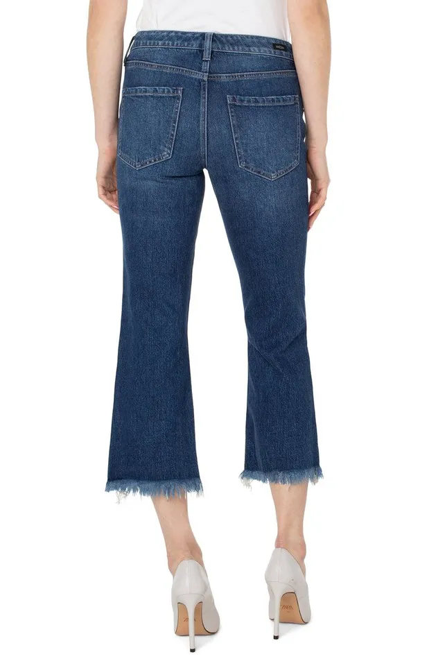 Liverpool Los Angeles HANNAH CROP FLARE WITH FRAY HEM Oceana Women CROPS