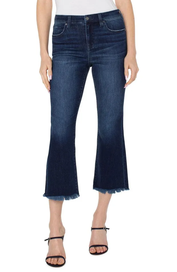 Liverpool Los Angeles HANNAH CROP FLARE WITH FRAY HEM Upland Women CROPS
