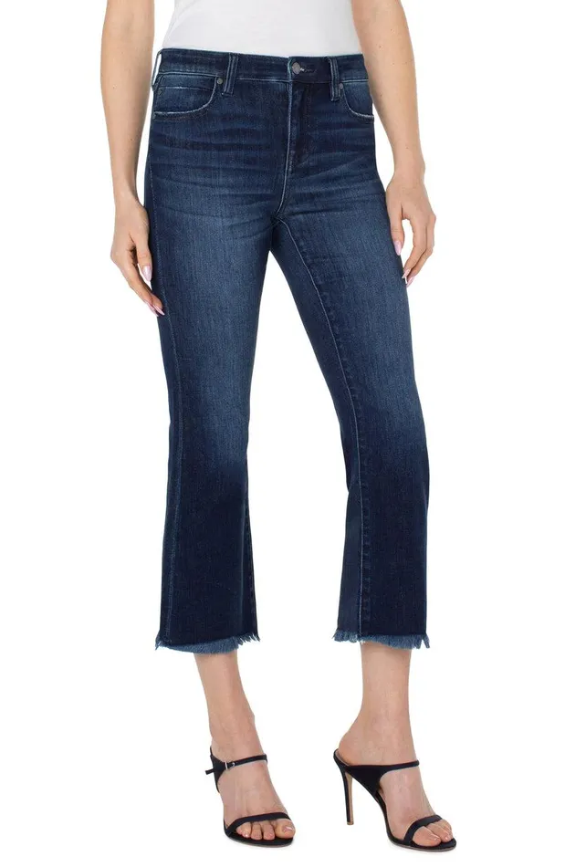 Liverpool Los Angeles HANNAH CROP FLARE WITH FRAY HEM Upland Women CROPS