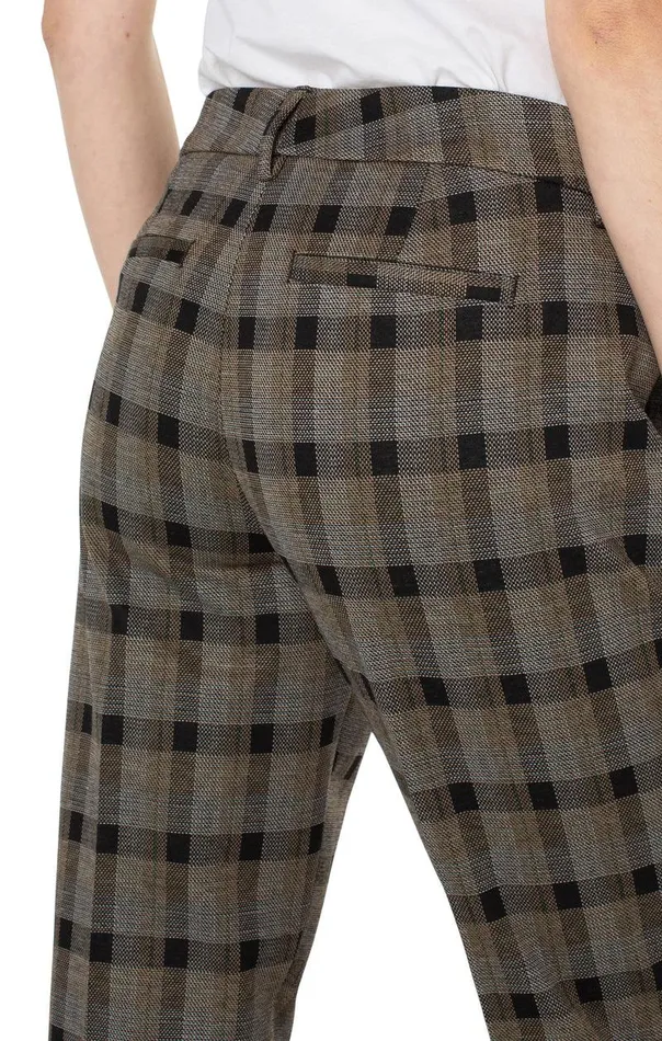 Liverpool Los Angeles KELSEY KNIT TROUSER Black Granola Linear Plaid Women TROUSERS