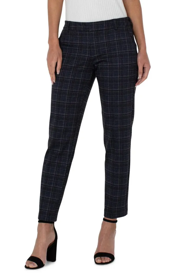 Liverpool Los Angeles KELSEY KNIT TROUSER Navy Grey Tartan Women TROUSERS
