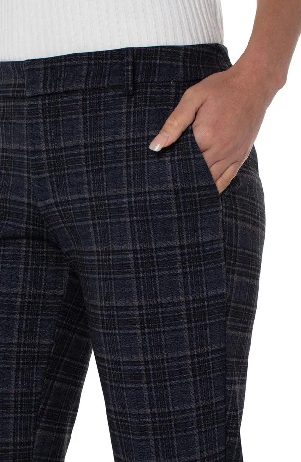 Liverpool Los Angeles KELSEY KNIT TROUSER Navy Grey Tartan Women TROUSERS