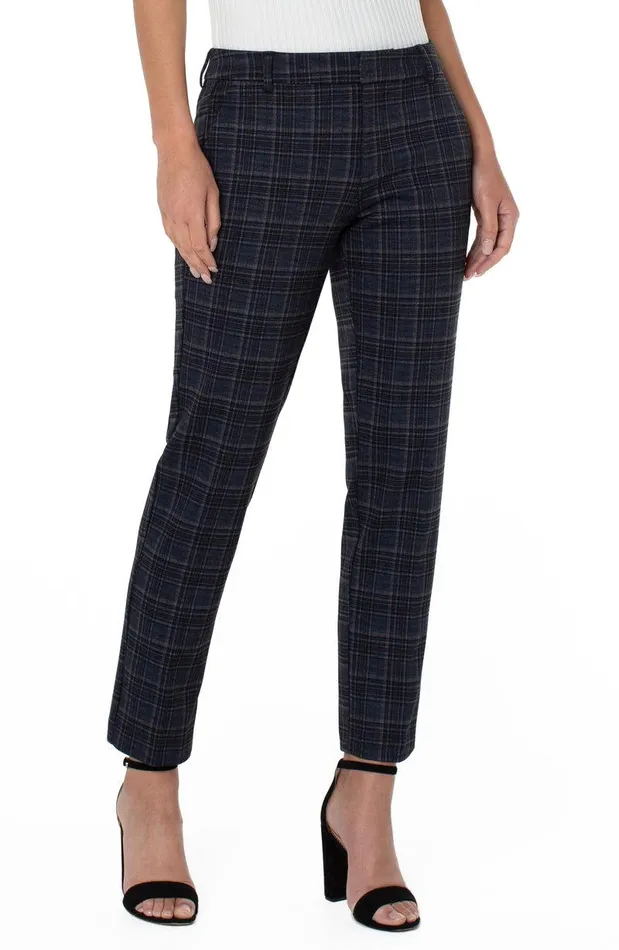 Liverpool Los Angeles KELSEY KNIT TROUSER Navy Grey Tartan Women TROUSERS