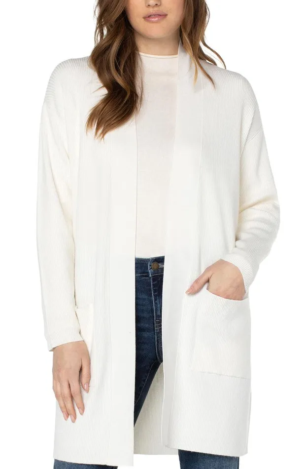 Liverpool Los Angeles OPEN FRONT CARDIGAN SWEATER Porcelain Women SWEATERS