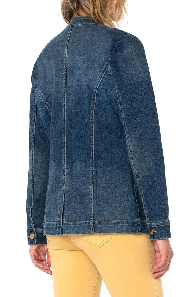 Liverpool Los Angeles SEAMED JACKET WITH PATCH POCKETS ECO Millpond Women JEAN JACKETS